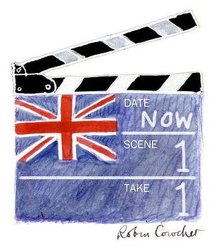 Film clapperboard with Australian flag